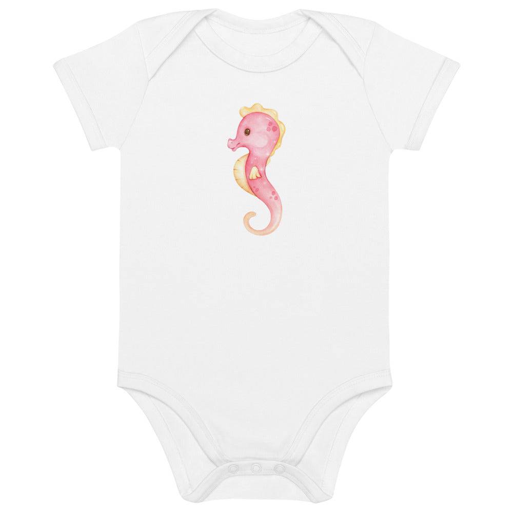 Organic cotton baby bodysuit/Hippocampus