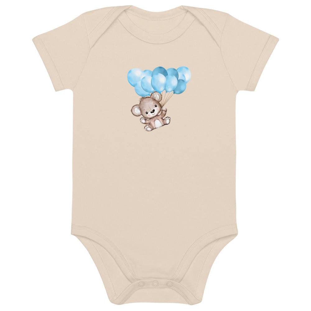 Organic cotton baby bodysuit/Little Bear With Baloons