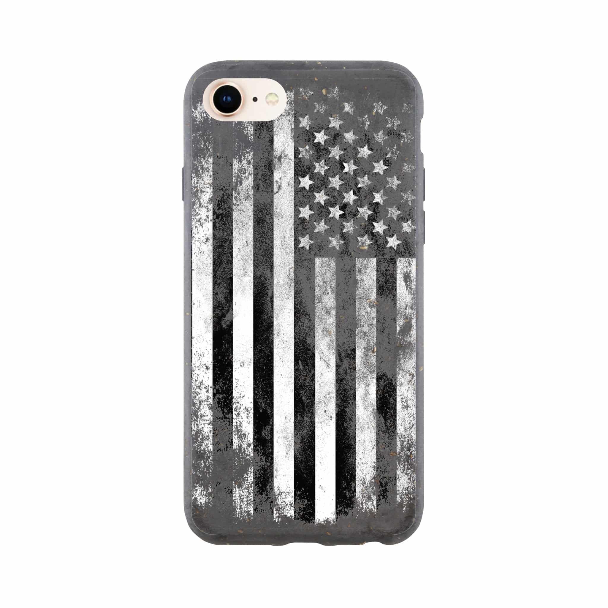 I-Phone Bio case/US-Vintage-Flag-BW
