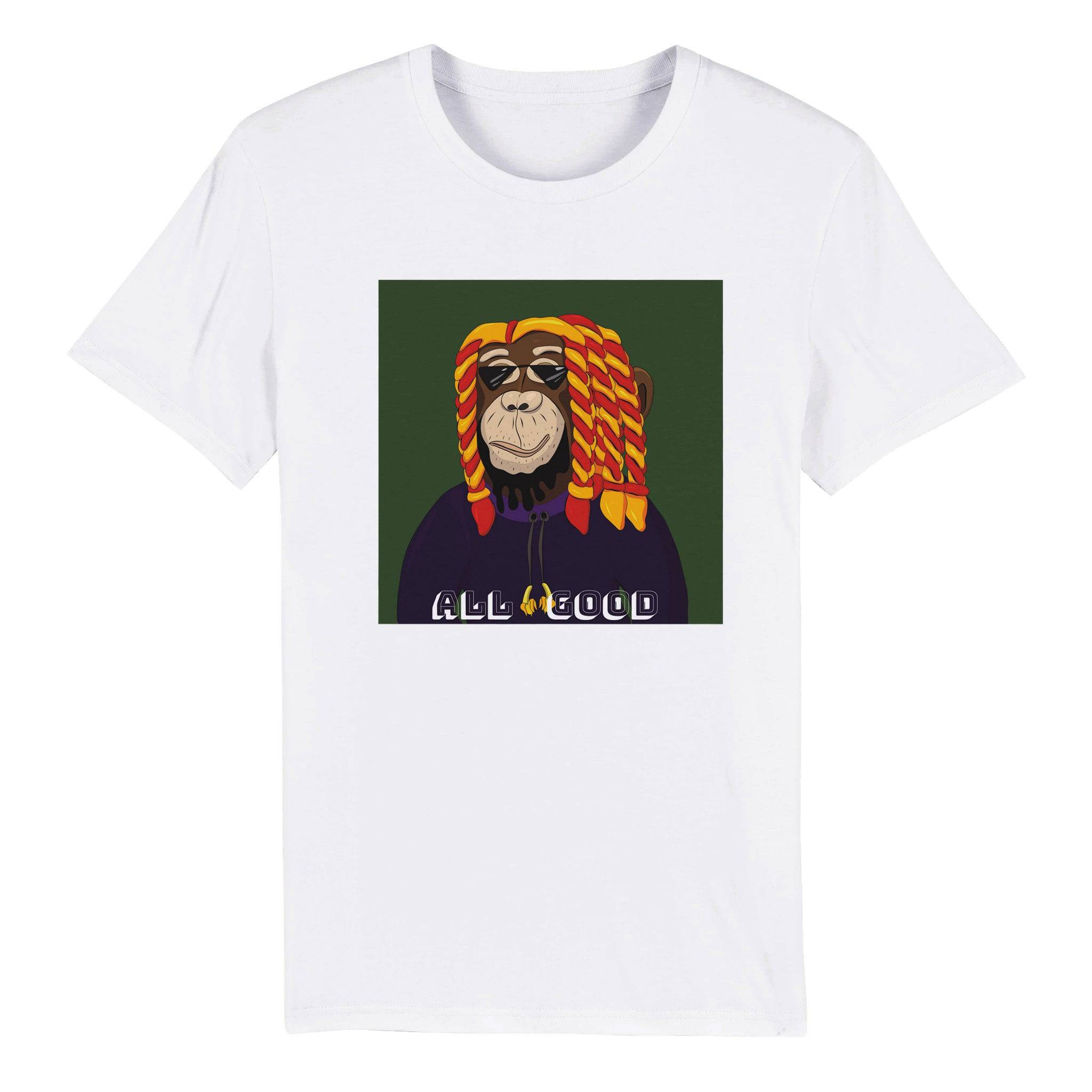 100% Organic Unisex T-shirt/Monkey-Rasta