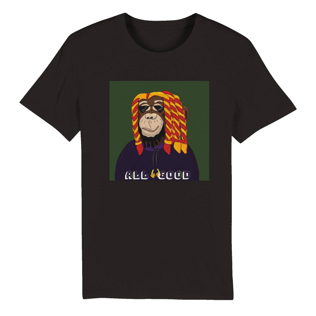 100% Organic Unisex T-shirt/Monkey-Rasta