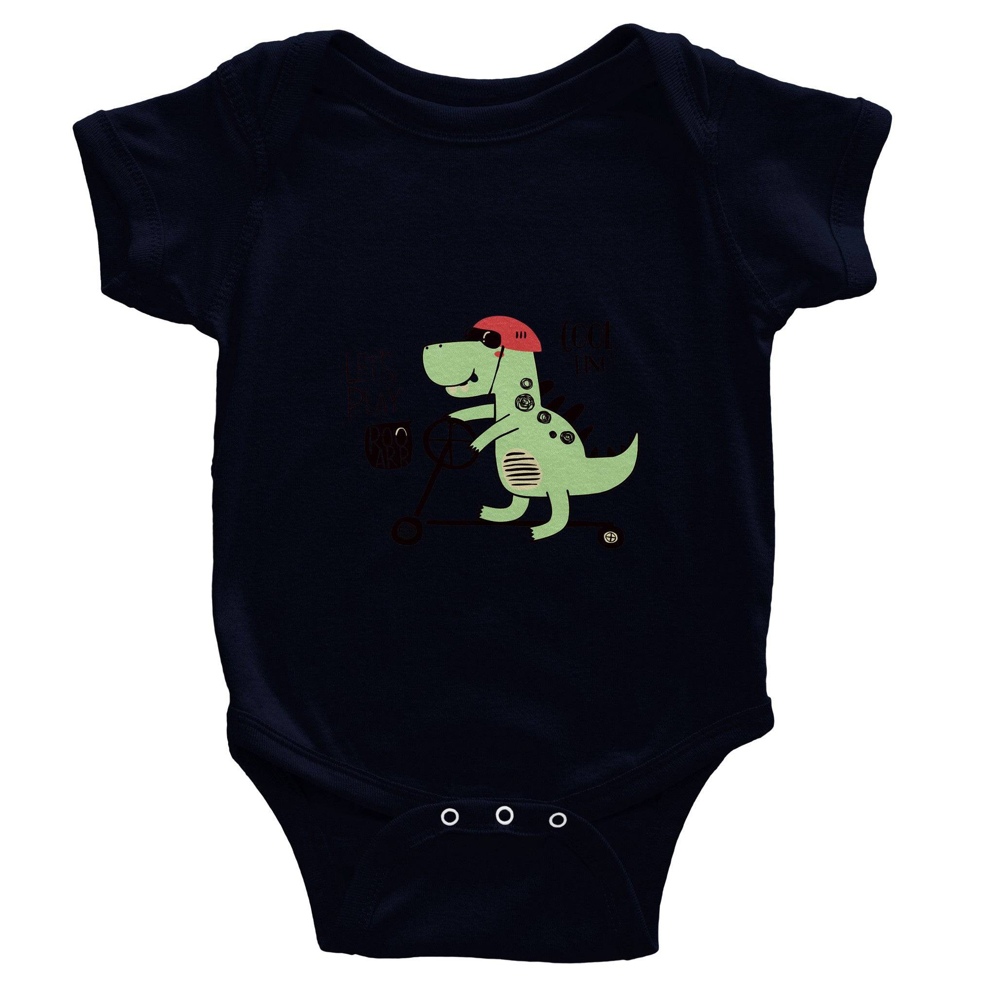 Organic cotton baby bodysuit/Cool-Dino - Classic