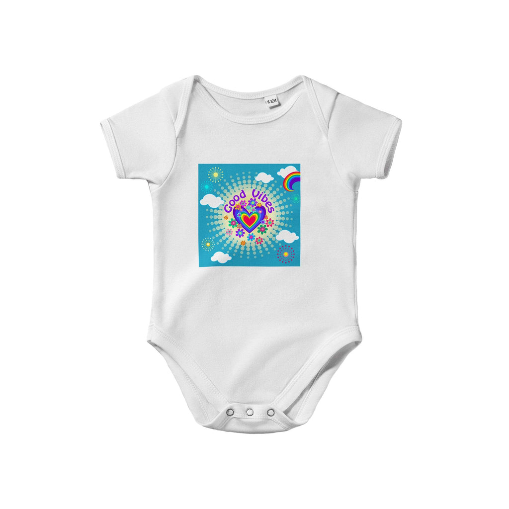 Organic cotton baby bodysuit/Good-Vibes-Only - Classic