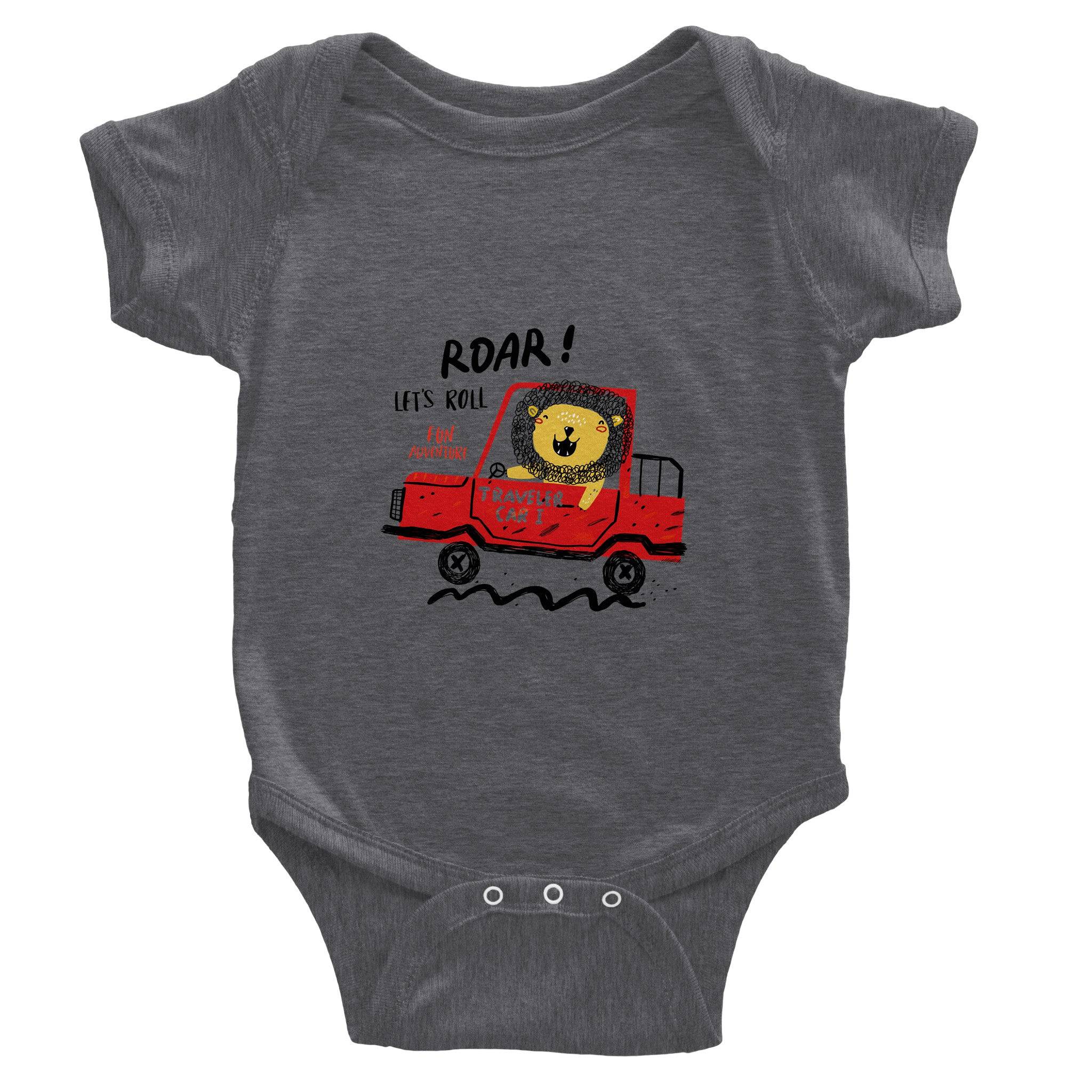 Organic cotton baby bodysuit/Lion-Driver - Classic