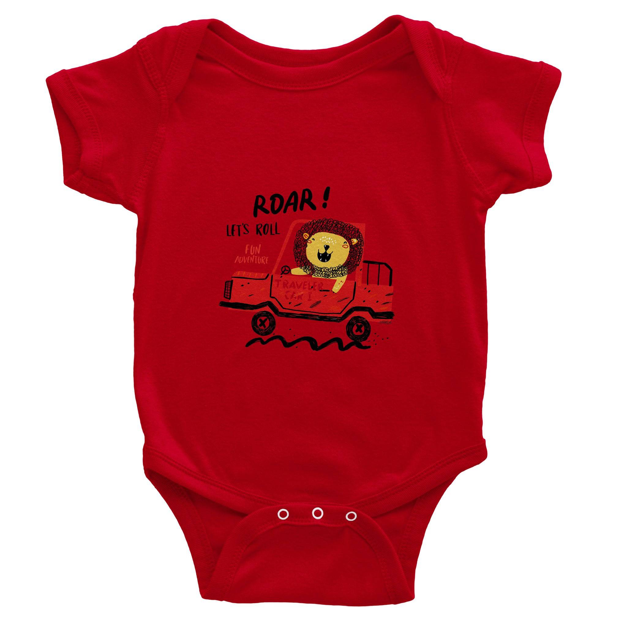 Organic cotton baby bodysuit/Lion-Driver - Classic