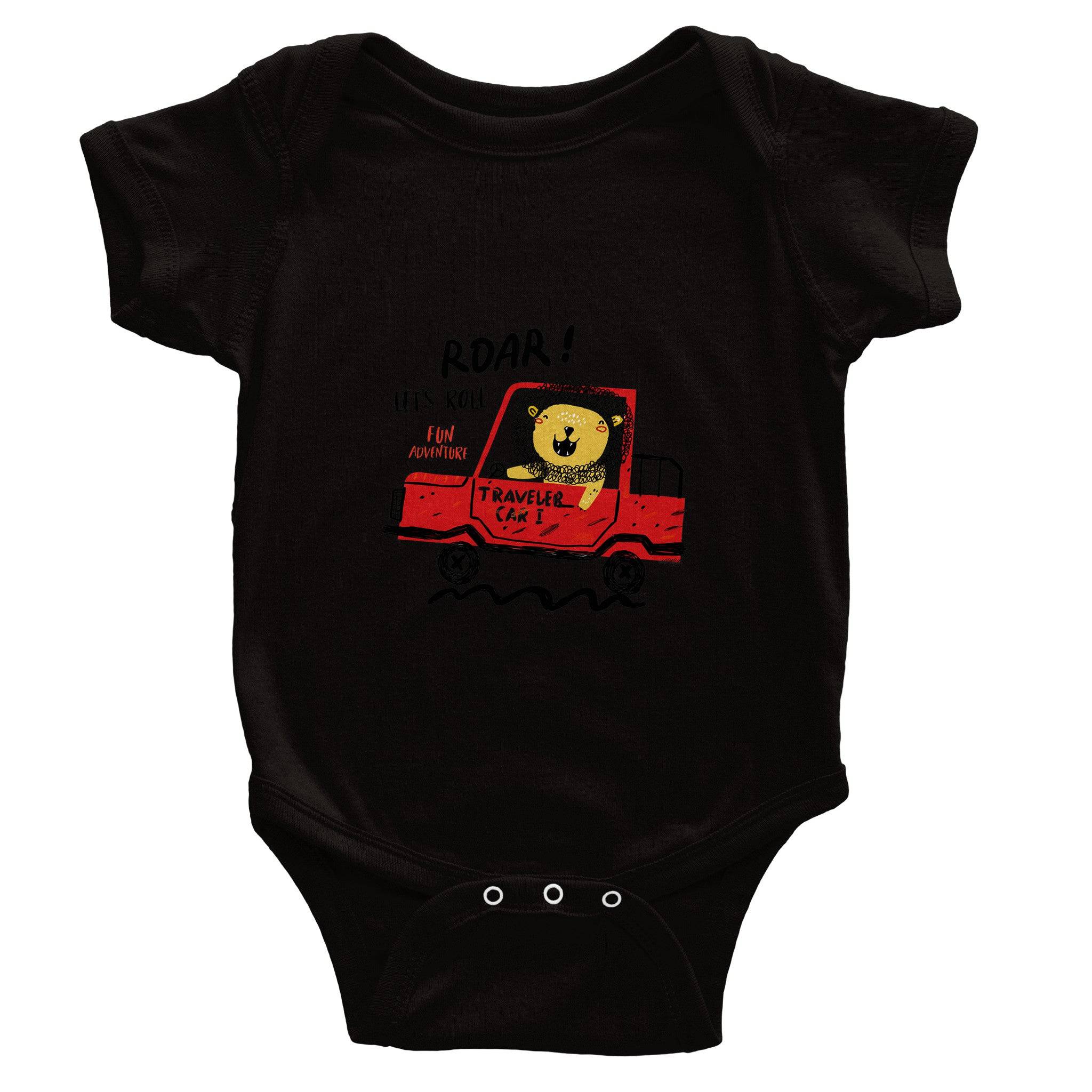 Organic cotton baby bodysuit/Lion-Driver - Classic