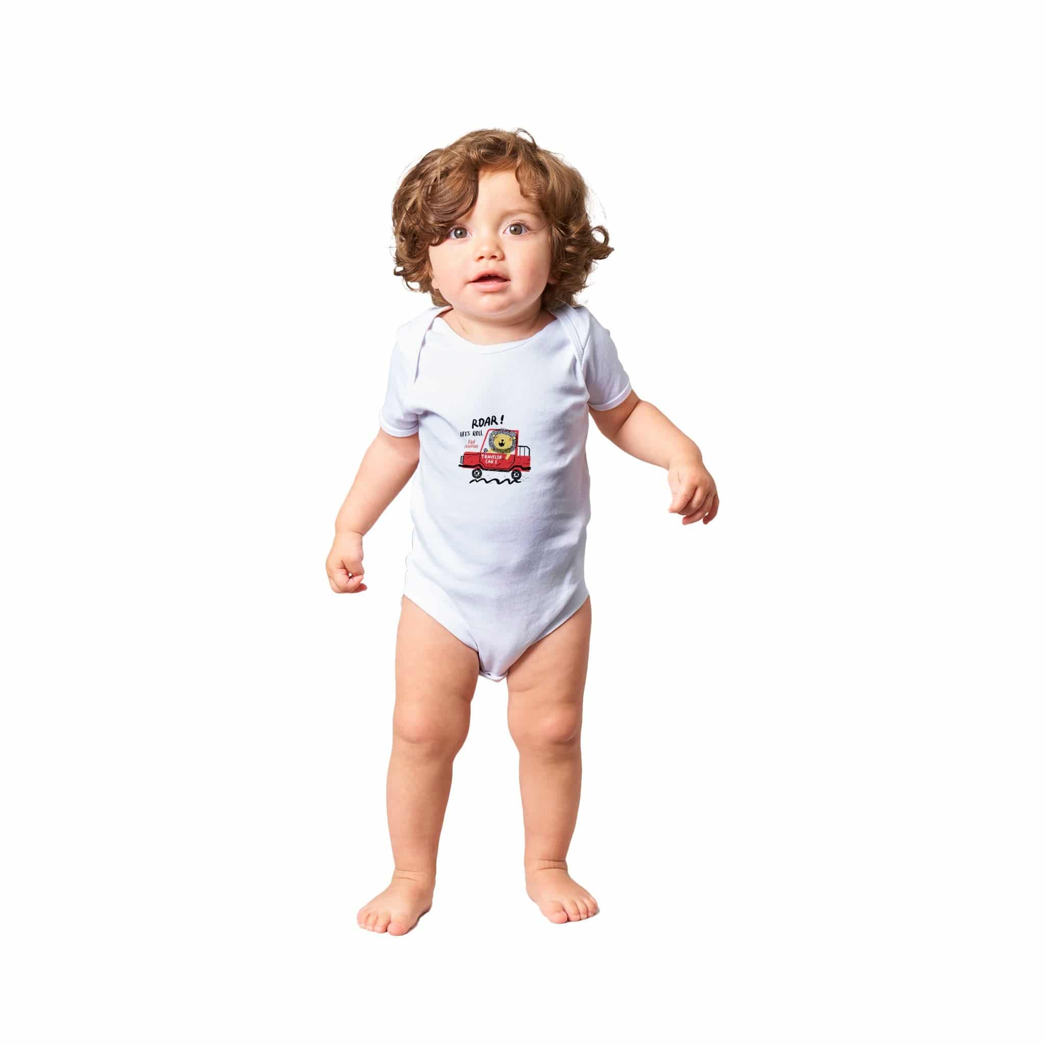 Organic cotton baby bodysuit/Lion-Driver - Classic