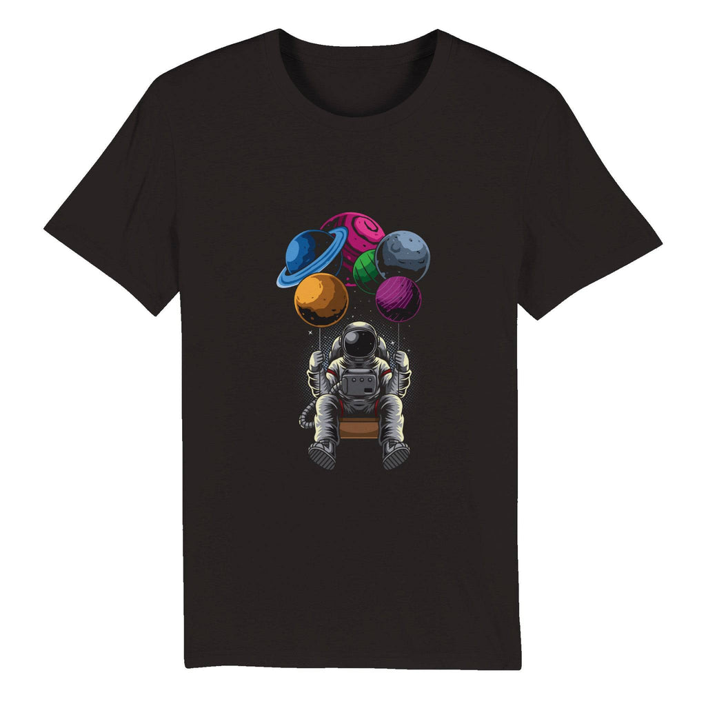 100% Organic Unisex T-shirt/Astronaut-Hanging-Baloons
