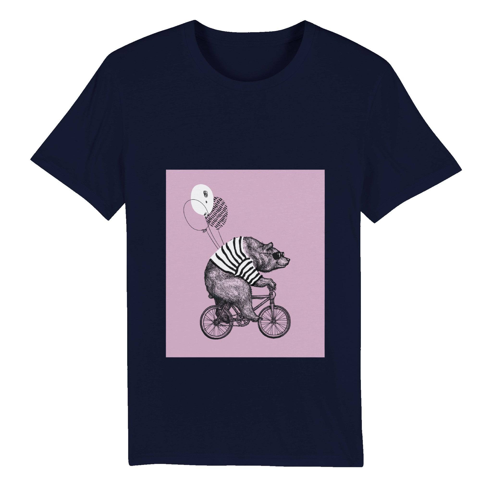 100% Organic Unisex T-shirt/Bear-Baloon-Cycling