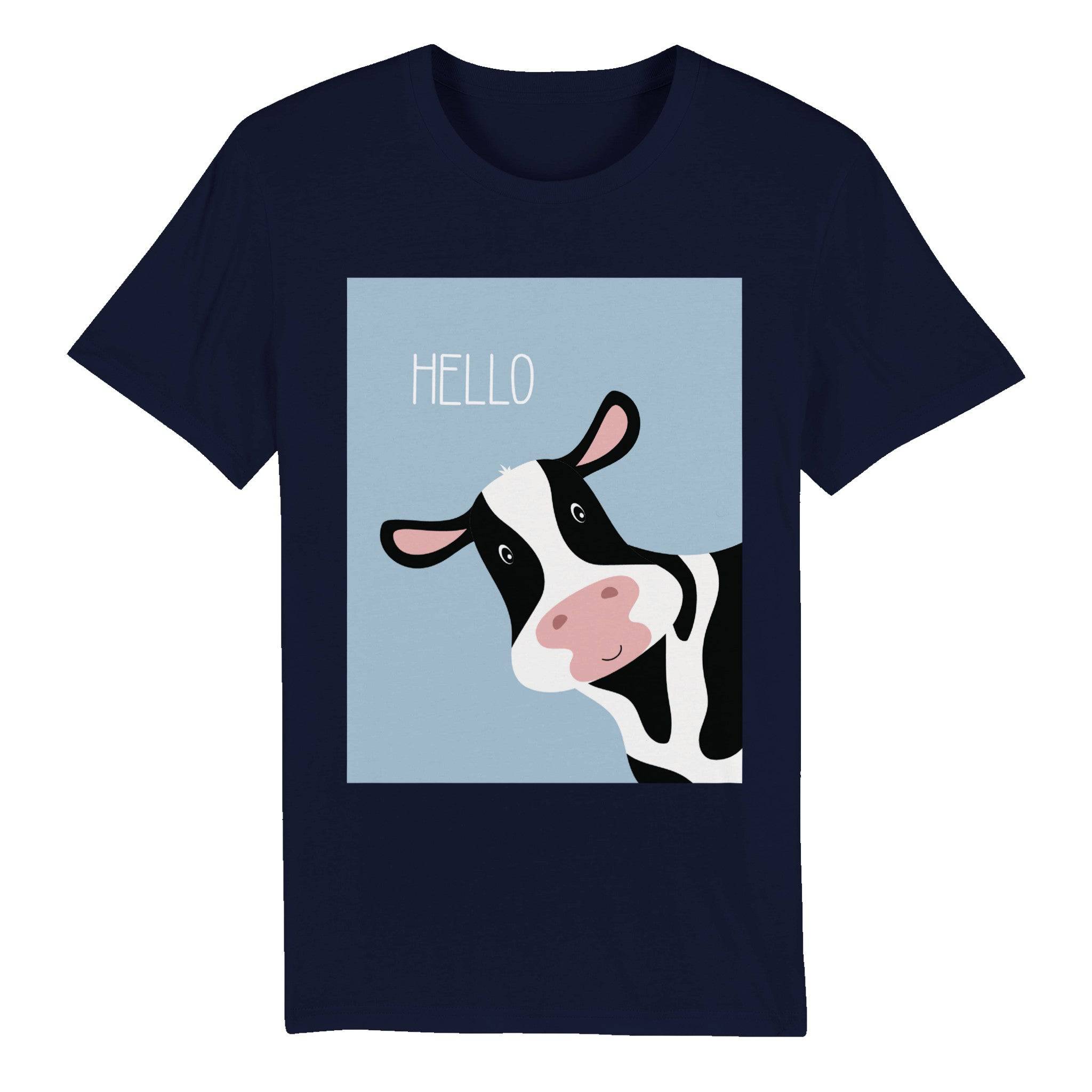 100% Organic Unisex T-shirt/Cow-Hello