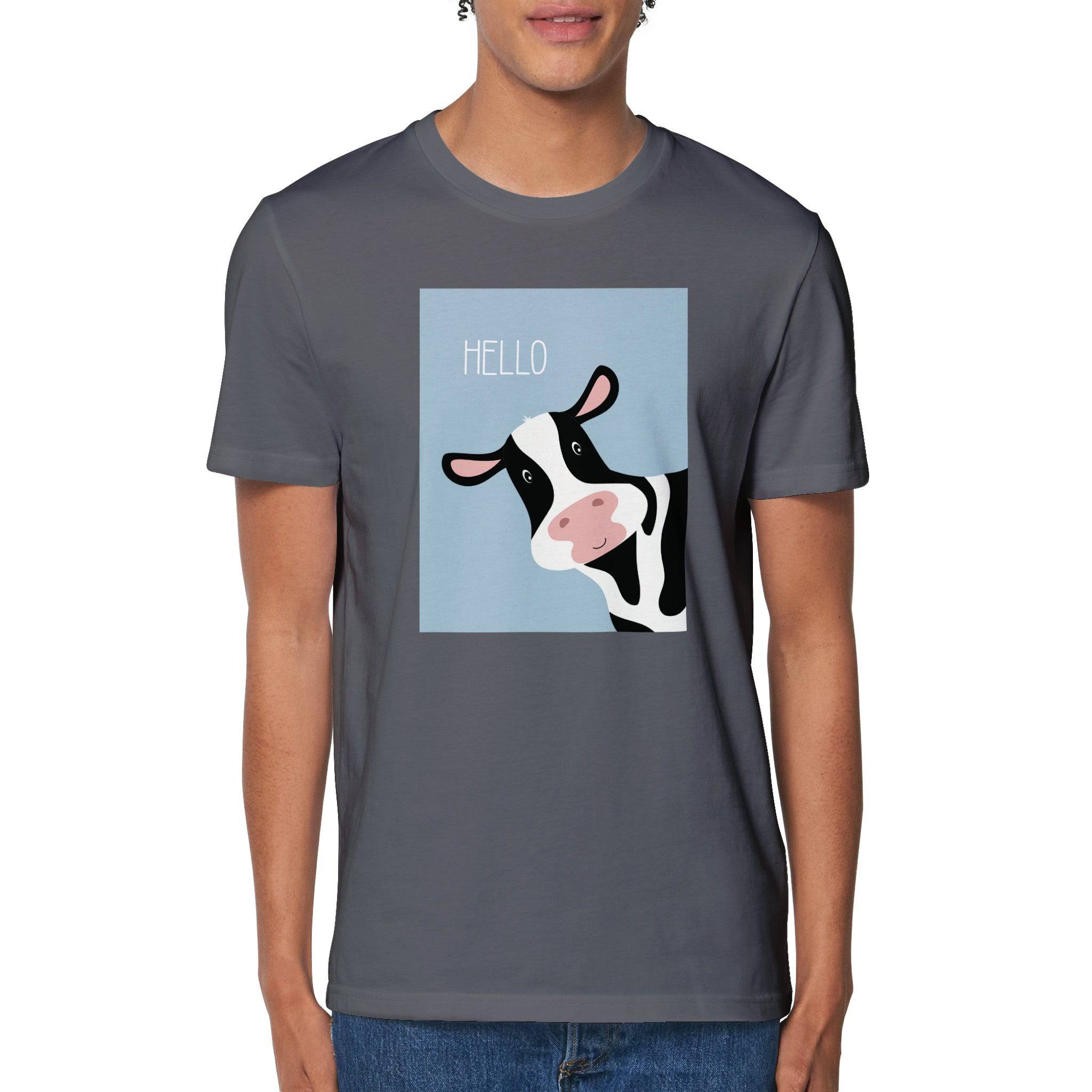 100% Organic Unisex T-shirt/Cow-Hello