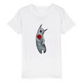 Organic Kids Crewneck T-shirt/Artistic-Animals-Cat-Flower