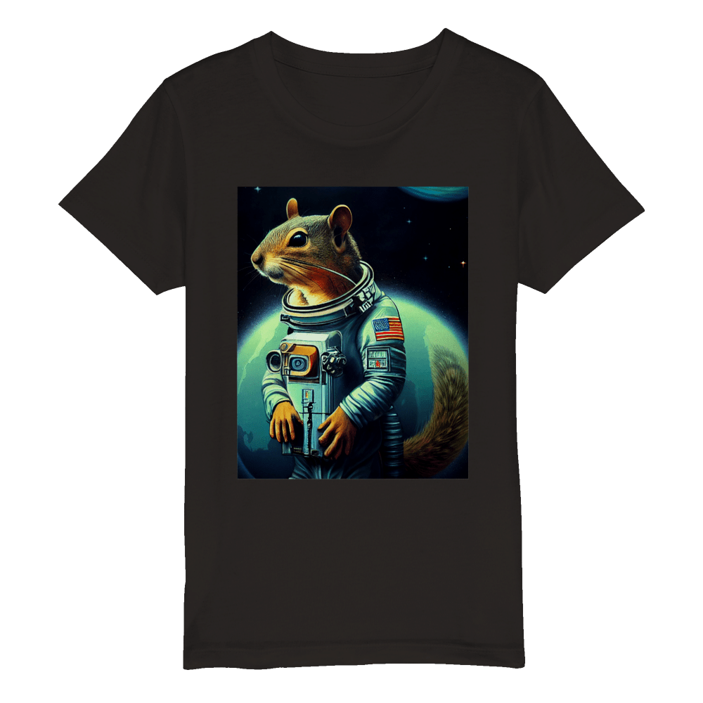 Organic Kids Crewneck T-shirt/Astronaut-Mouse