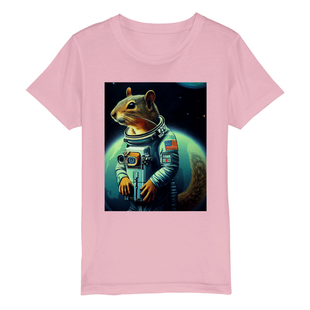 Organic Kids Crewneck T-shirt/Astronaut-Mouse