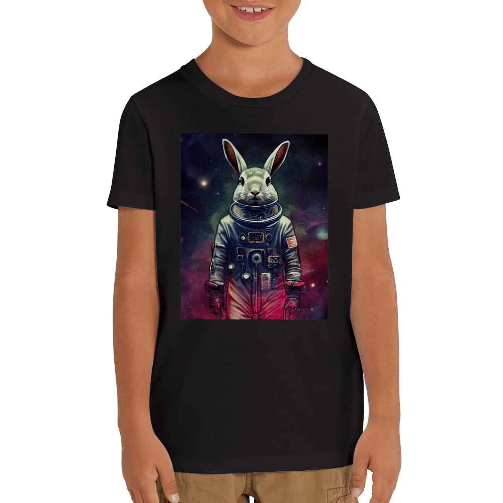 Organic Kids Crewneck T-shirt/Astronaut-Rabbit