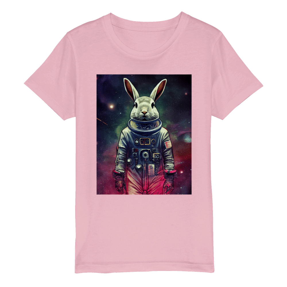 Organic Kids Crewneck T-shirt/Astronaut-Rabbit