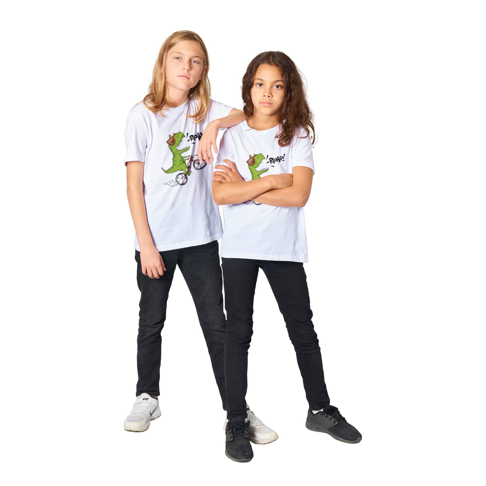 Organic Kids Crewneck T-shirt/Dino-Roar