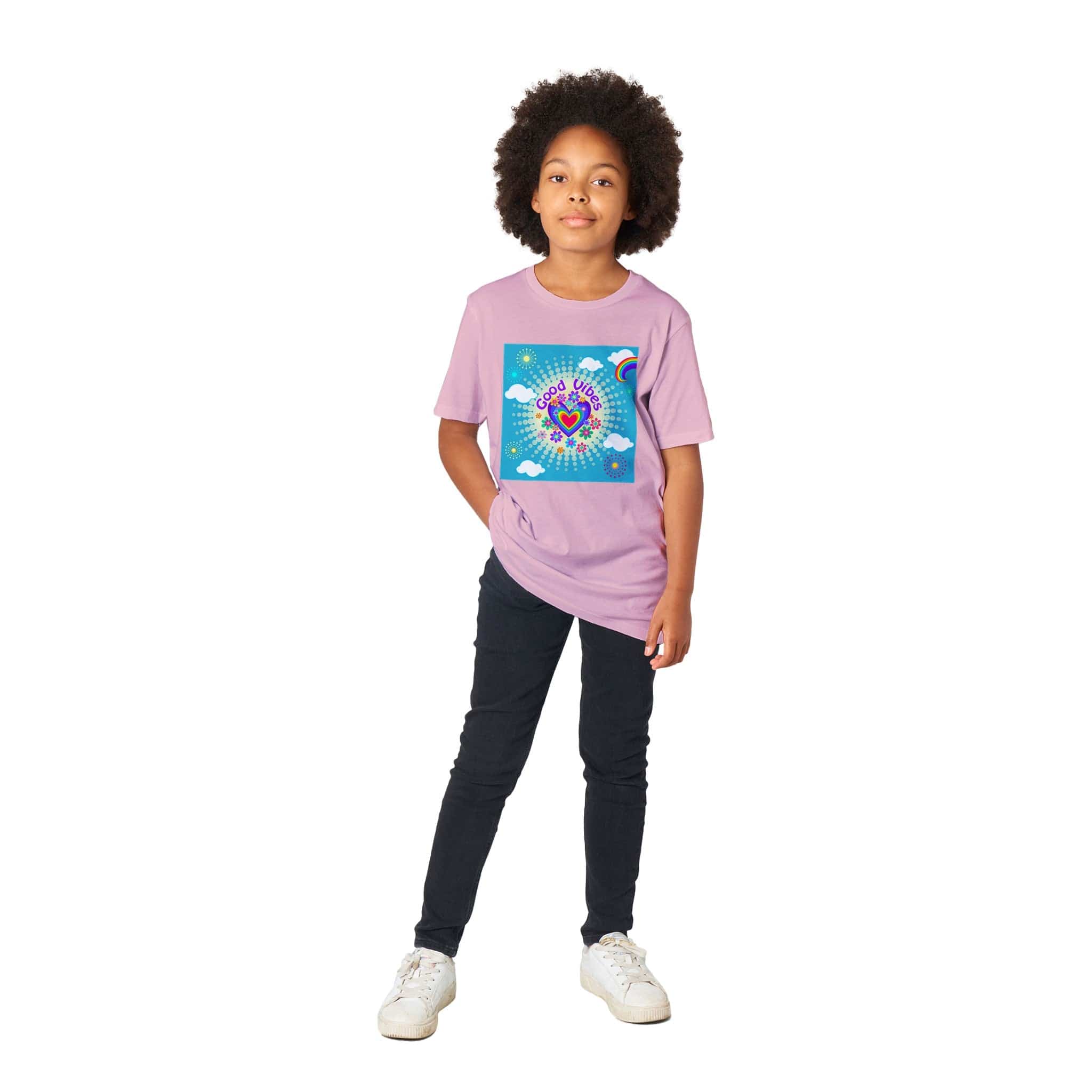 Organic Kids Crewneck T-shirt/Good-Vibes-Only