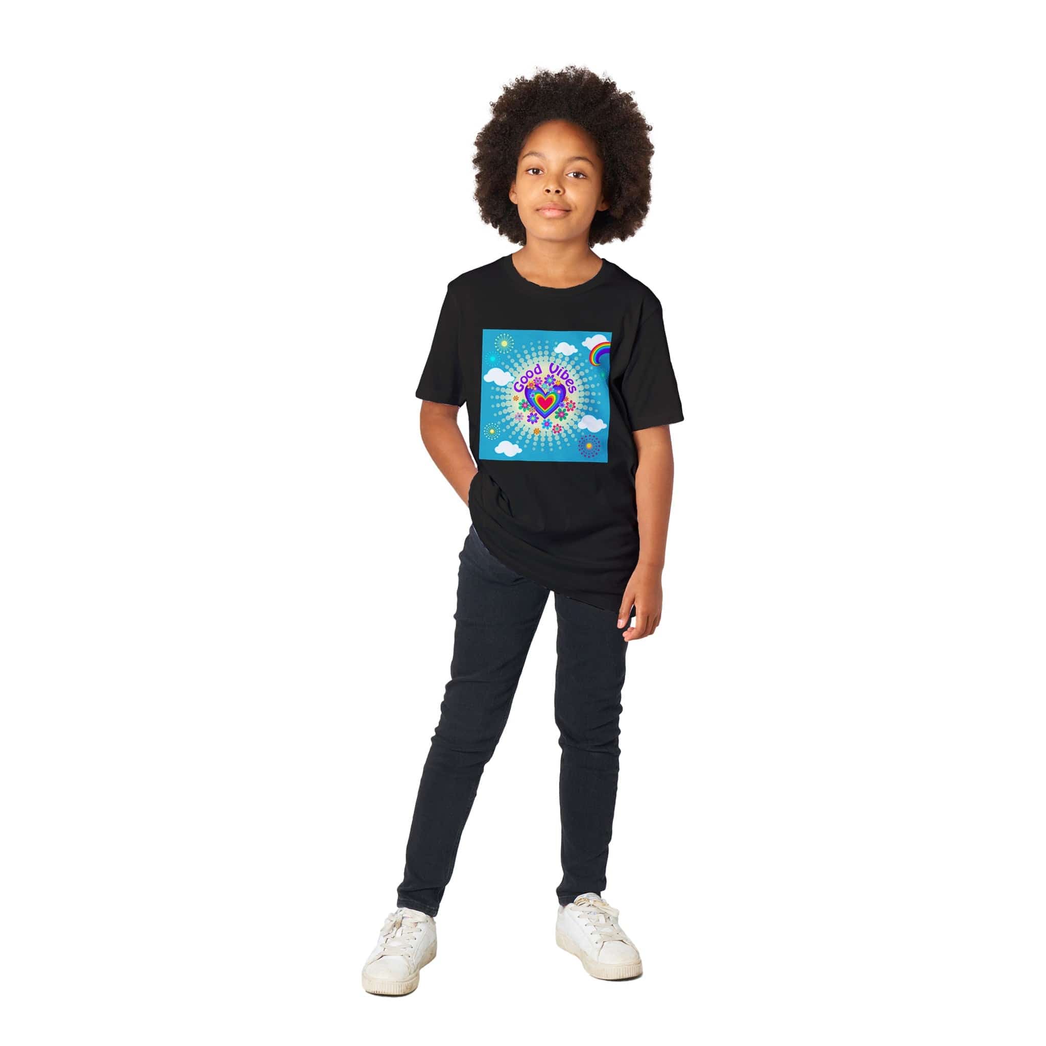 Organic Kids Crewneck T-shirt/Good-Vibes-Only