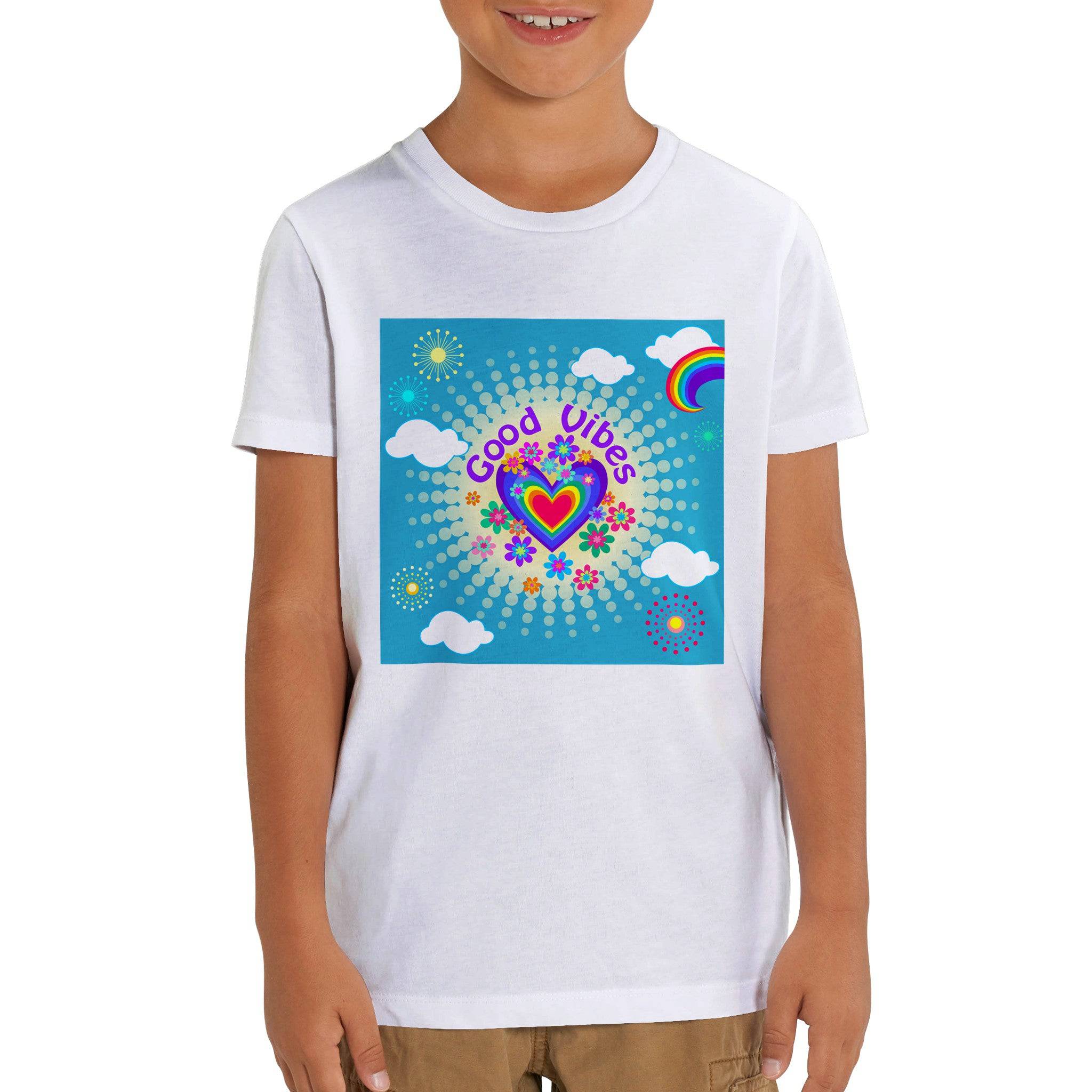 Organic Kids Crewneck T-shirt/Good-Vibes-Only