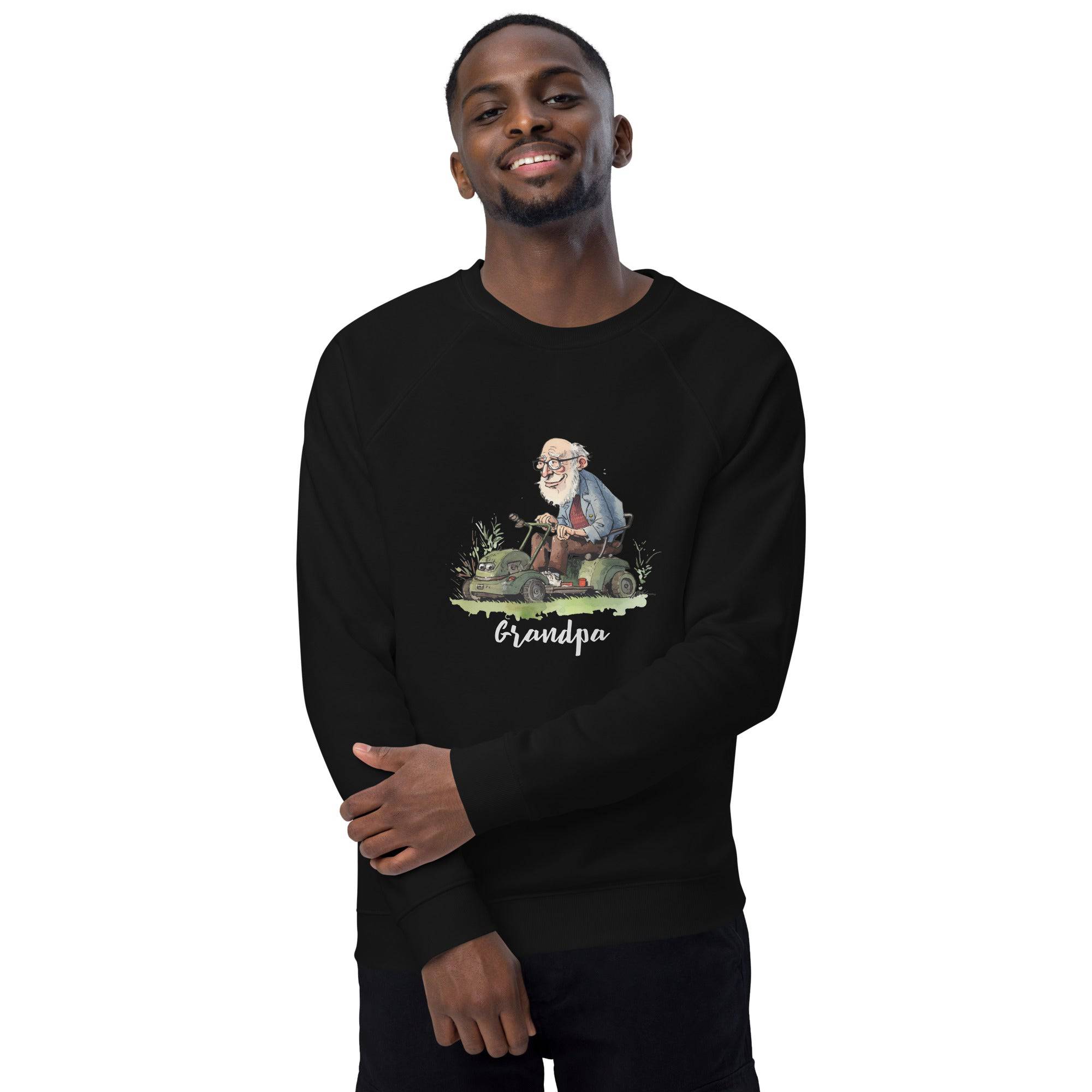 Unisex organic sweatshirt/Grandpa/Cutting-The-Lawn