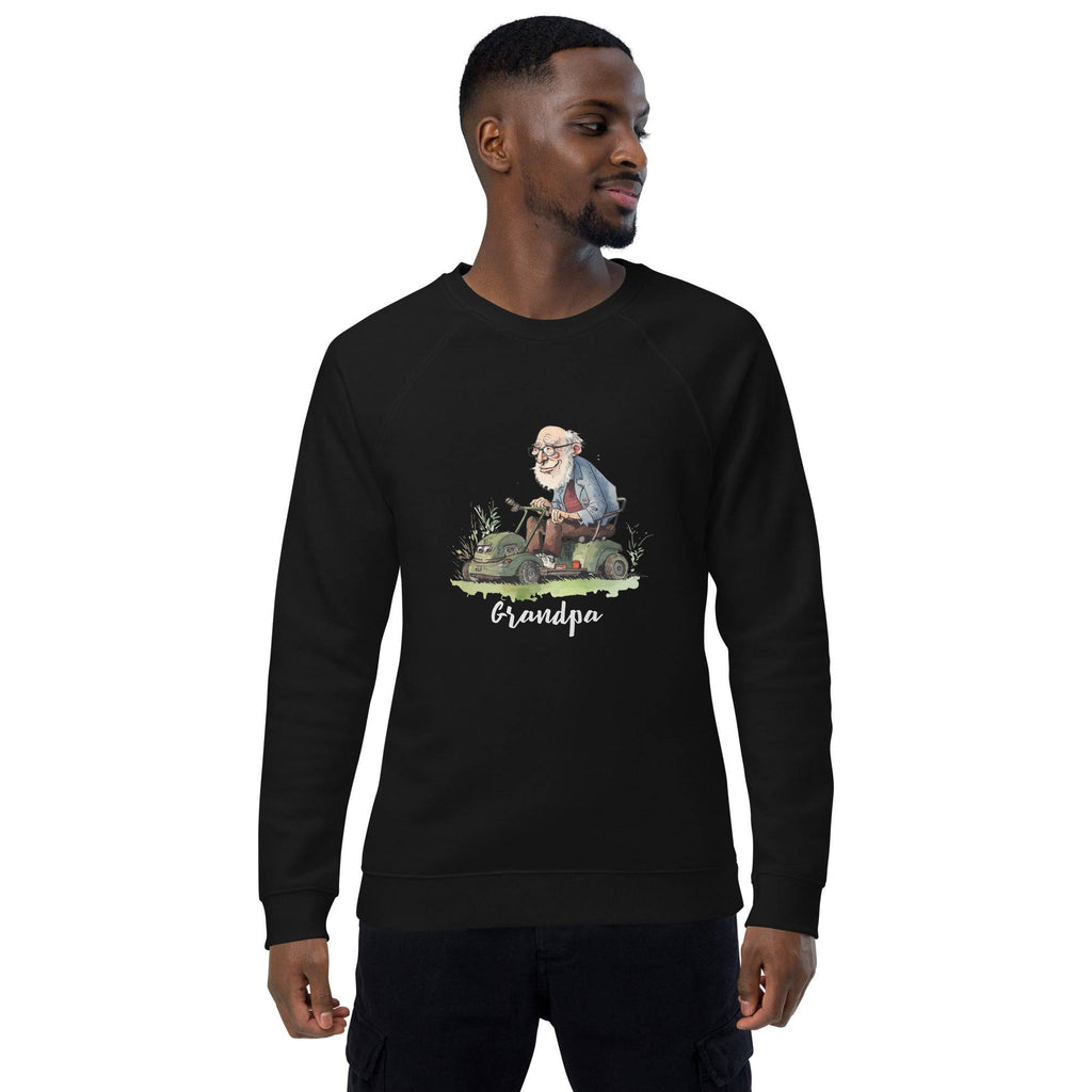 Unisex organic sweatshirt/Grandpa/Cutting-The-Lawn