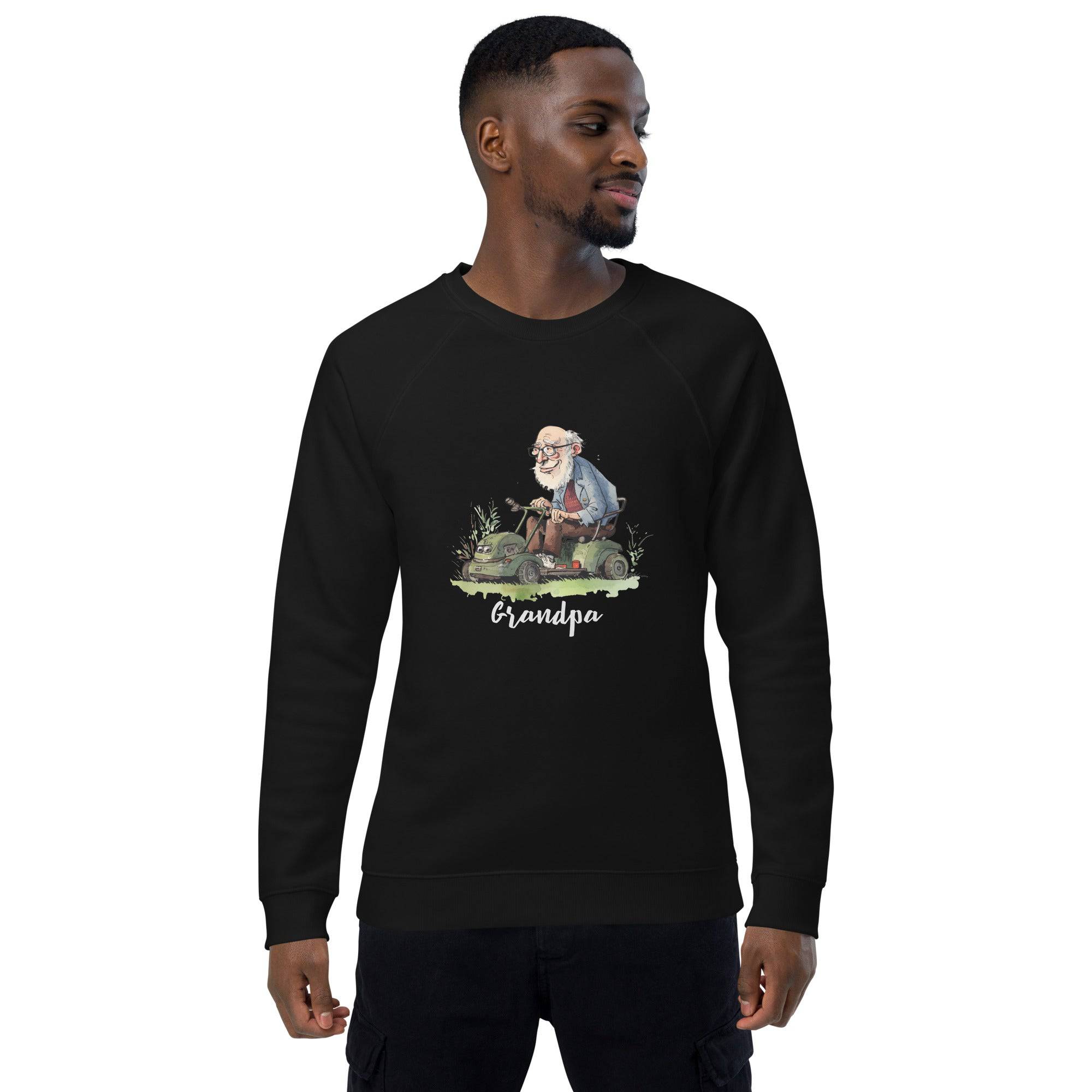 Unisex organic sweatshirt/Grandpa/Cutting-The-Lawn