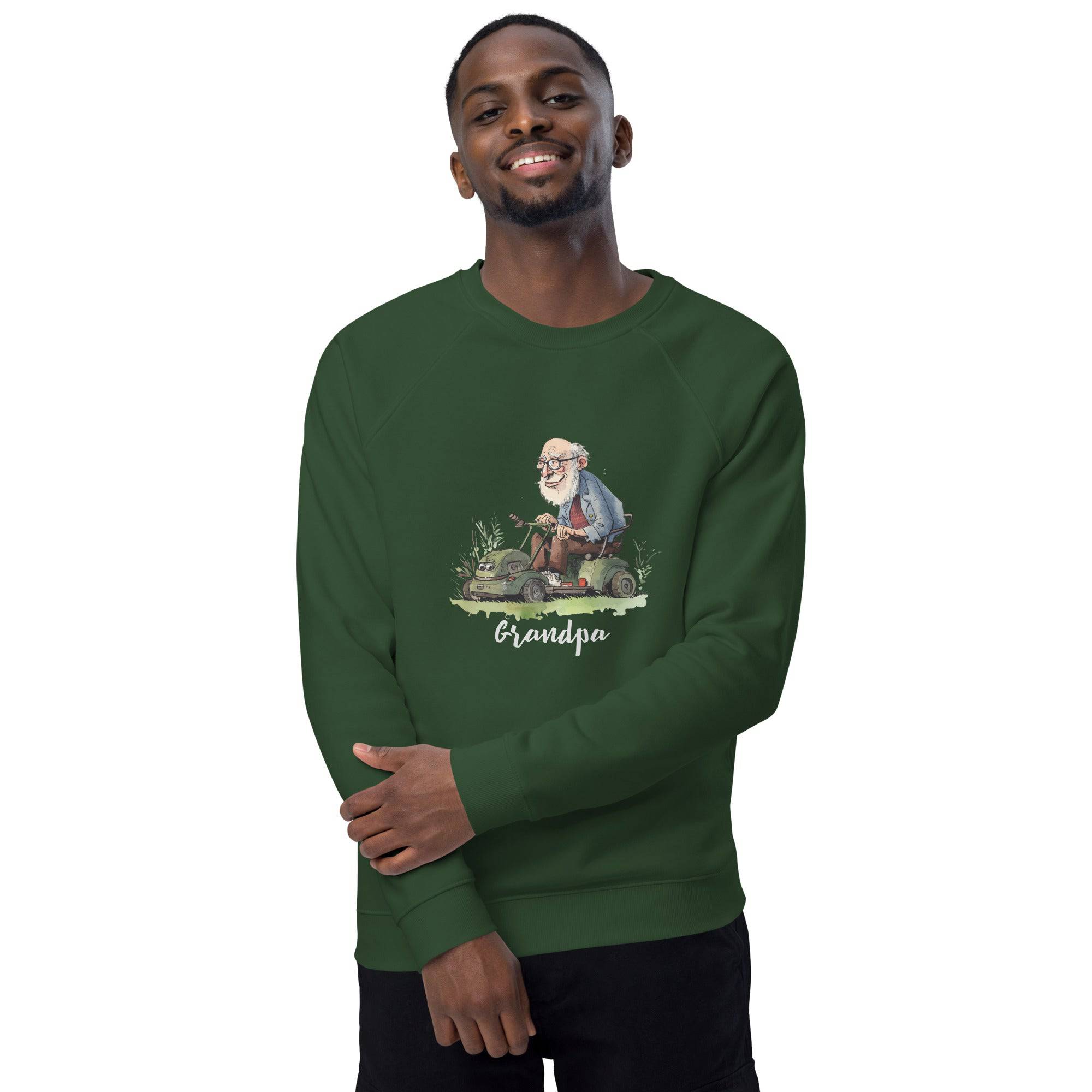 Unisex organic sweatshirt/Grandpa/Cutting-The-Lawn