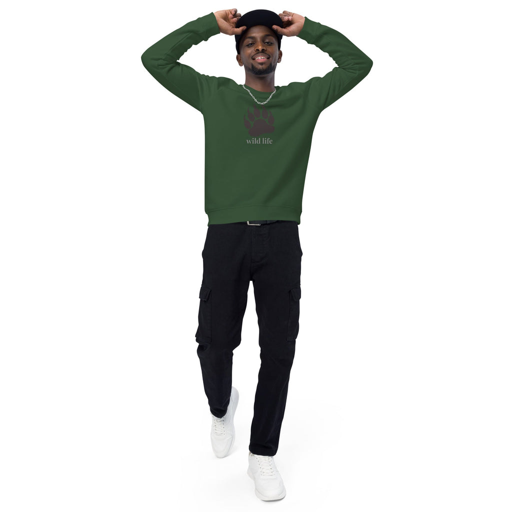 Unisex organic sweatshirt/Bear-Paw-Wild-Life