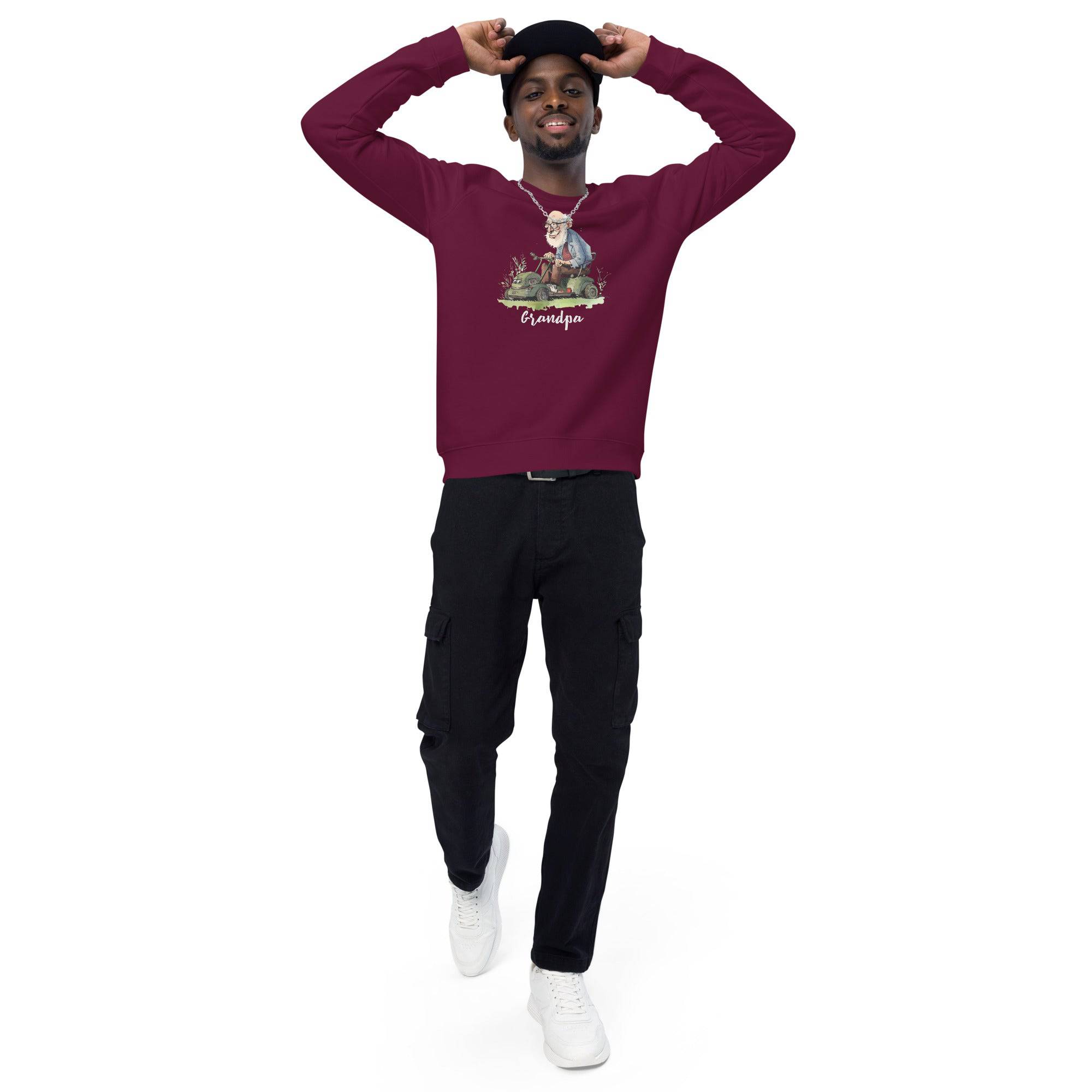 Unisex organic sweatshirt/Grandpa/Cutting-The-Lawn