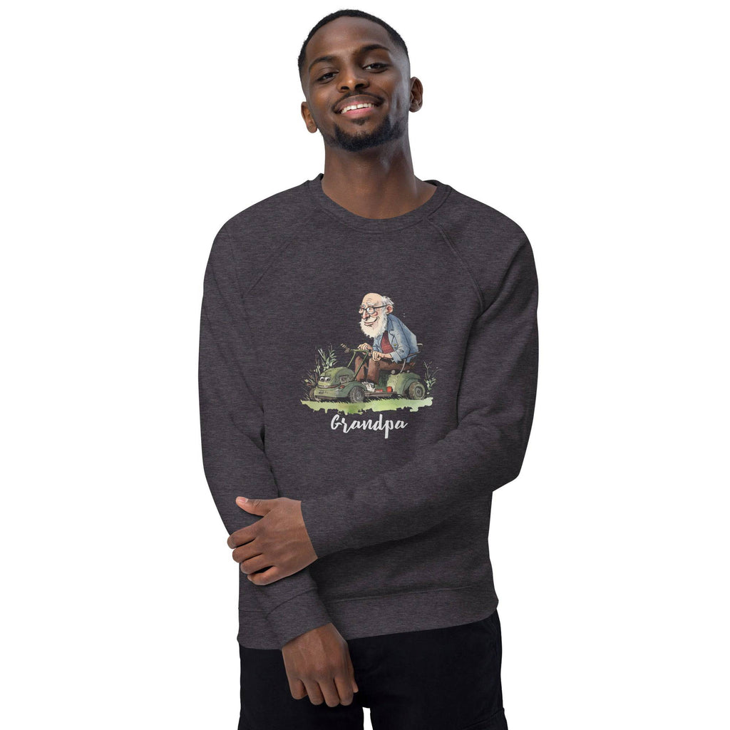 Unisex organic sweatshirt/Grandpa/Cutting-The-Lawn