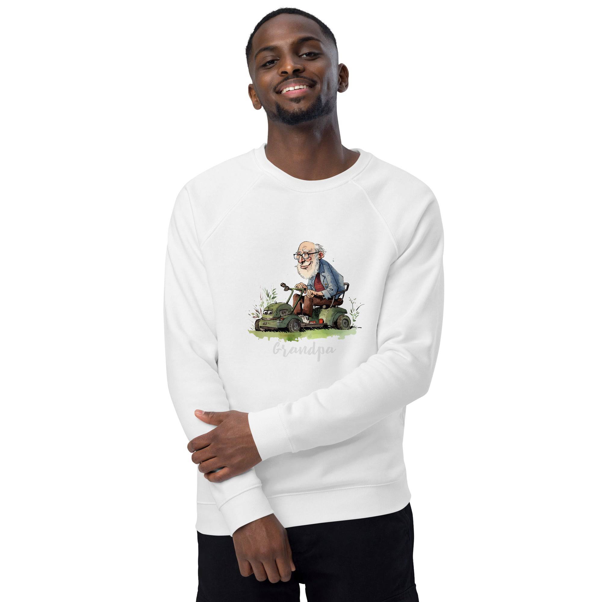 Unisex organic sweatshirt/Grandpa/Cutting-The-Lawn