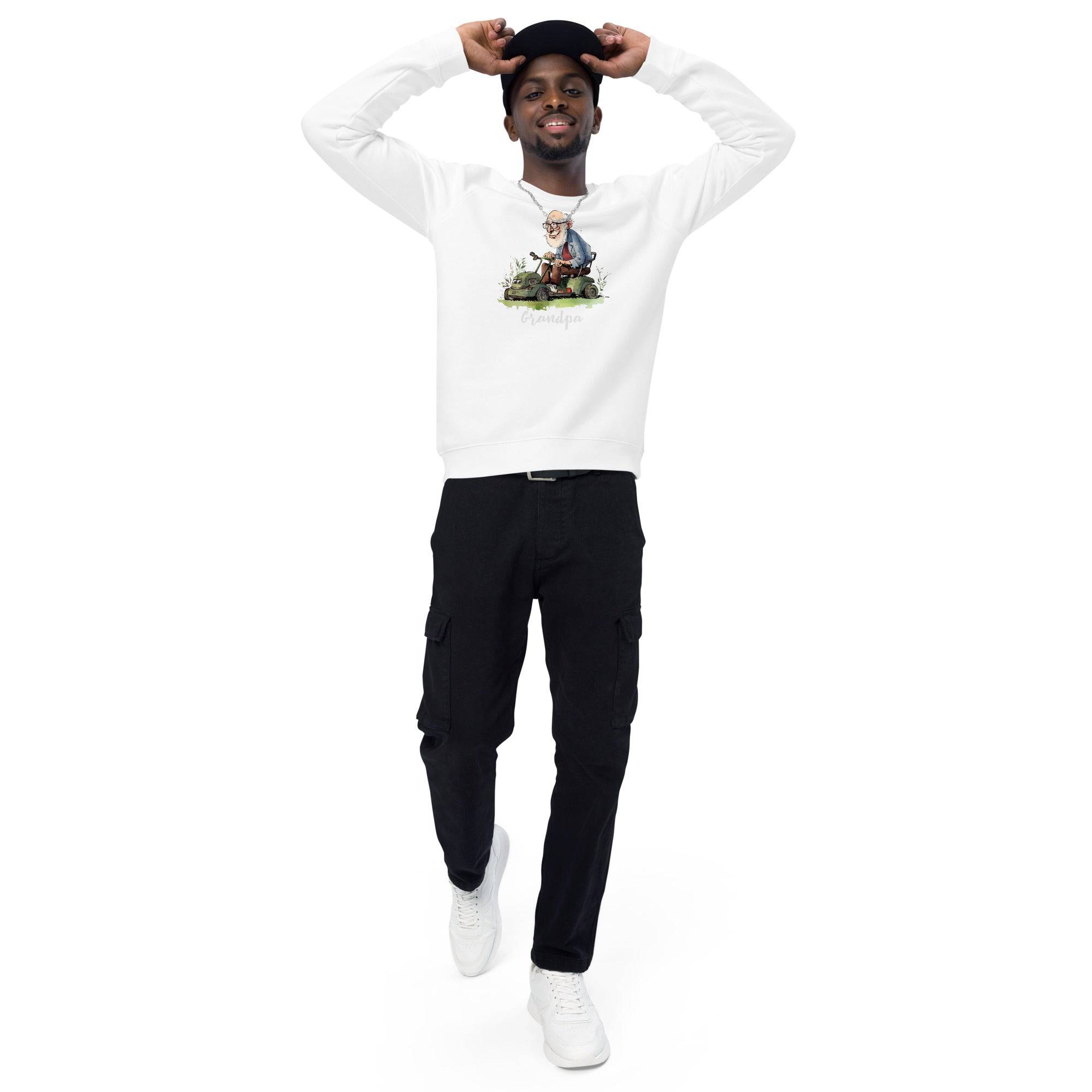 Unisex organic sweatshirt/Grandpa/Cutting-The-Lawn