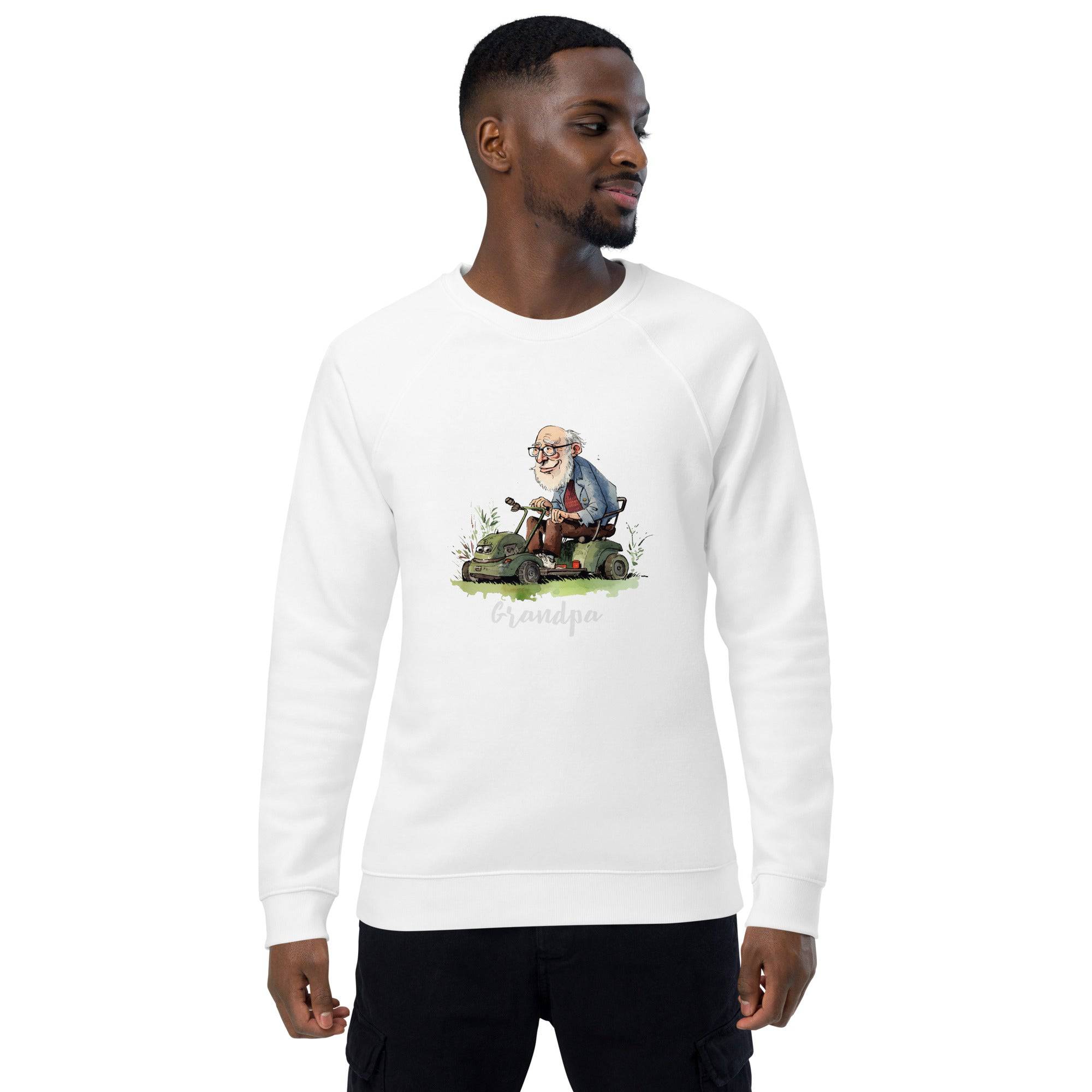 Unisex organic sweatshirt/Grandpa/Cutting-The-Lawn